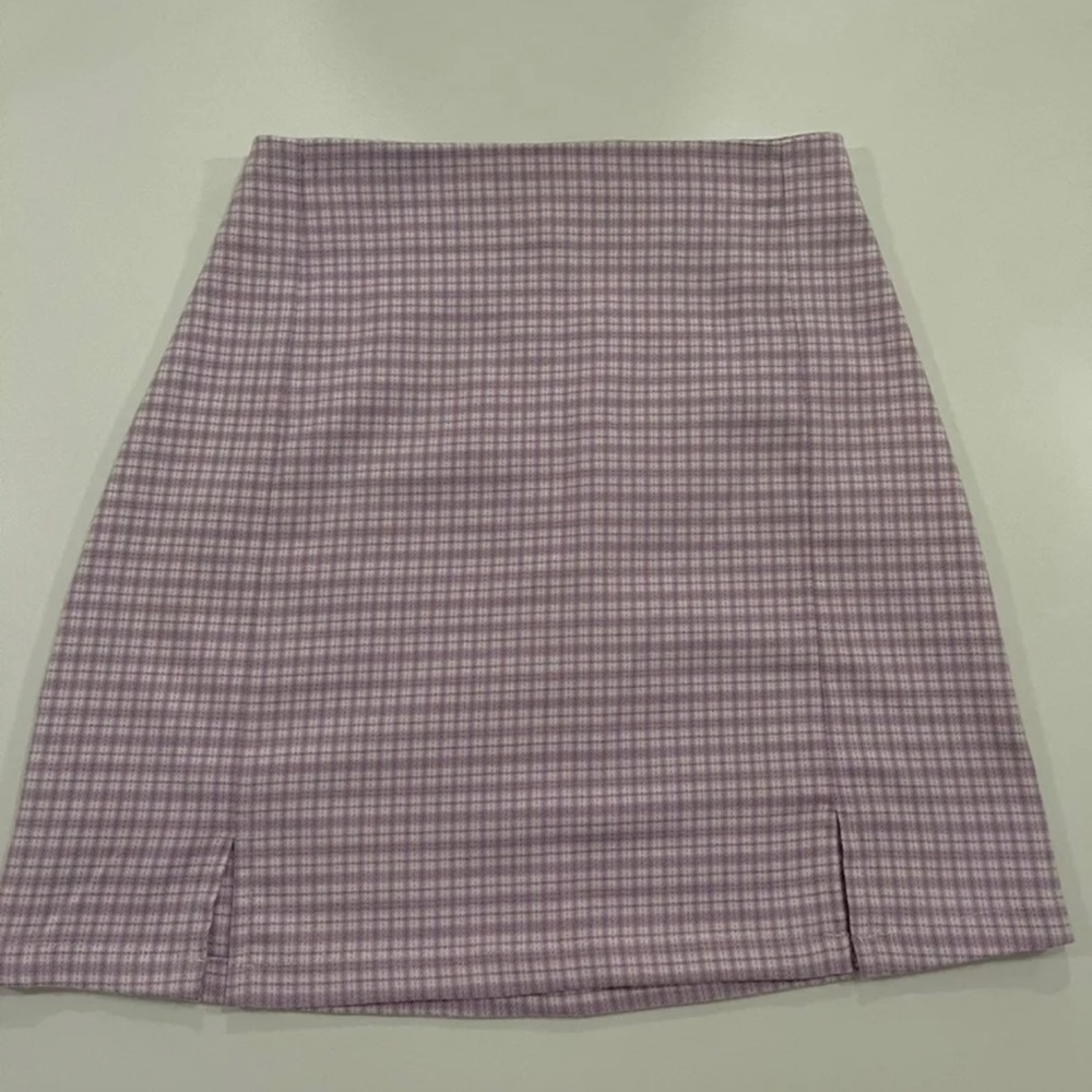 Brandy Melville Pastel Purple Plaid Cara Skirt. (Size One Size).